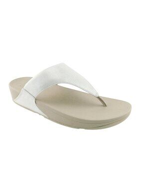 New FITFLOP Matte Shimmer Silver Thong Sandals 11